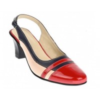 Marimea 40 Pantofi dama decupati din piele naturala - Model elegant  toc de 7cm S301RBLBEJ